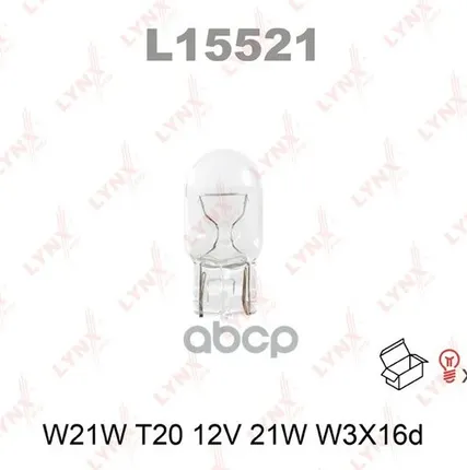 Фото №0 Лампа W21w 12V W3x16d LYNXauto арт. L15521