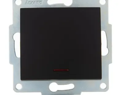 фото Механизм выключателя 1-кл. 1п СП Karina 10А IP20 с подсветкой черн. бархат LEZARD 707-4288-111