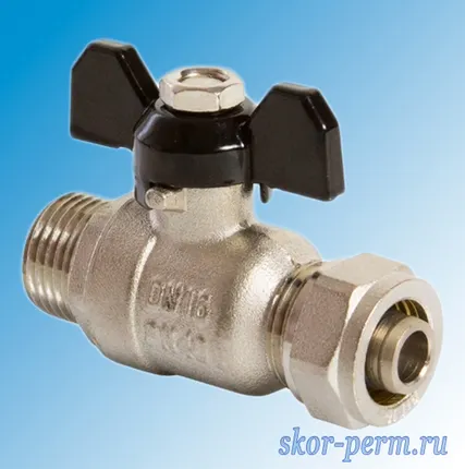 Фото №0 Кран для металлопластиковых труб 16х1/2&quot; VЕRTUM Ц-НР