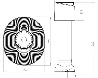 фото ALIPAI  FLOW -160/1000  дефлектор скатный/пологий