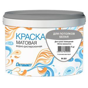 Фото №0 Краска Оптимист для потолков, белая, 14кг