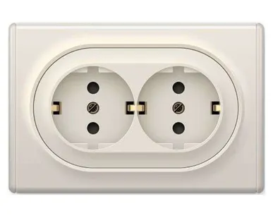 фото Розетка 2-м СП Florence с заземл. беж. 1E10401301 OneKeyElectro 2172790