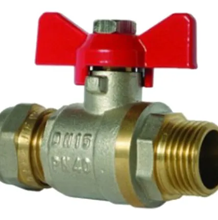 Фото №0 Кран шаровый под мет./пласт. трубу 16*1/2 ц/ш бант