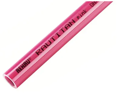 фото Труба PEXa 16*2.2 REHAU RAUTITAN Pink PLUS (120 м) лиловая с кислородным барьером