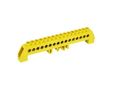 фото Шина на 16 отверстий желтая 8х12 в комбинированном DIN-изоляторе EKF