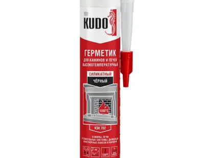 фото Герметик для печей силикатный черный KUDO KSK-702 1200С (280 мл)