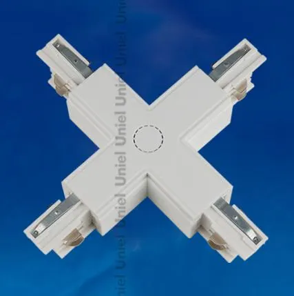 Фото №0 UBX-A41 WHITE 1 POLYBAG Соединитель для шинопроводов Х-образный. Цвет — белый. Упаковка — полиэтиленовый пакет.