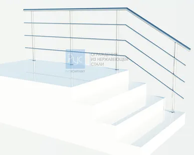 фото Ограждения из нержавеющей стали с 3 ригелями