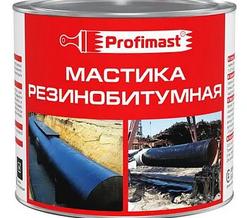фото Мастика битумно-резиновая 2 л Profimast, гидроизоляционная