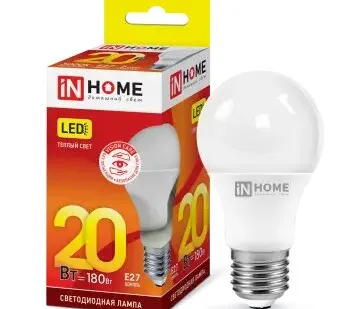 фото Лампа сд LED-A60-VC 20Вт 230В Е27 3000К 1800Лм IN HOME