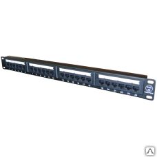 фото Патч-панель, RJ45, кат.5E, UTP, 24 порта, 1U, тип IDC контактов 110