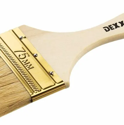 Фото №0 Кисть флейц DEXX 75 мм, 3″, натуральная щетина, деревянная ручка, флейцевая, все виды ЛКМ