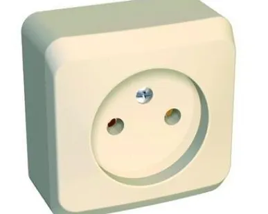 фото Розетка 1-м ОП Этюд 16А IP20 без заземл. крем. SchE PA16-001K