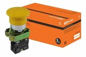 фото Кнопка BС51 "Грибок" без подсветки желтый 1з TDM