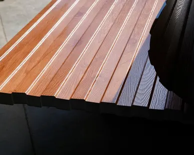 фото Профлист С-8 под дерево / золотой орех / 0.45 мм. - Золотой орех - Глянцевая - с ЛКП - Первый - С-8 - Стандартные - Розница