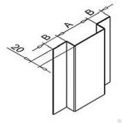 Фото №0 Профиль вертикальный основной ВО 20*20*(60-80)*L оц. 1,2мм