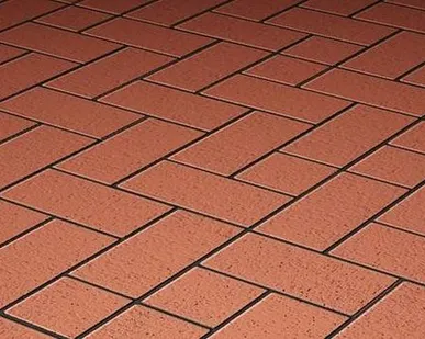 фото Клинкерная тротуарная плитка БрукКерам - Рубин (200*100*45мм)