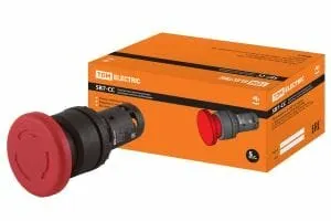 Фото №0 Кнопка грибовидная, возврат поворотом SB7-CCS545 d35мм 1з+1р красная TDM