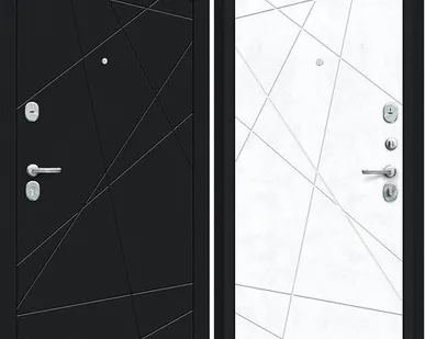 фото Входная дверь Граффити-5 Букле черное-Сноу Арт