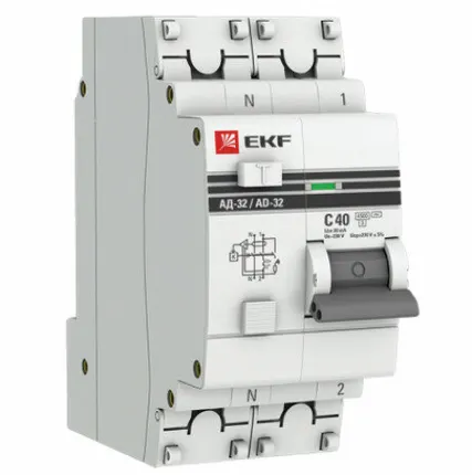 Фото №0 Выключатель автоматический дифференциальный АД-32 2п 40А 30мА PROxima