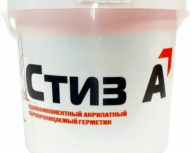 фото СТИЗ-А Однокомпонентный Акрилатный Паропроницаемый Герметик, Белый, Ведро 3 кг.