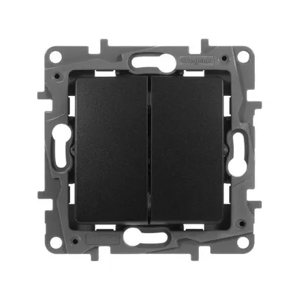 Фото №0 Механизм выключателя 2-кл. СП Etika 10А IP20 250В 10AX авт. зажимы антрацит Leg 672602