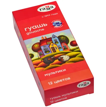 Фото №0 Гуашь Гамма Мультики, 15мл×12цветов