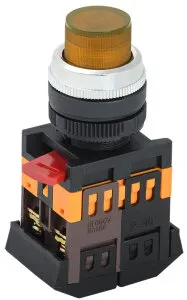 фото Кнопка ABLFP-22 желтый d22мм неон/240В 1з+1р ИЭК