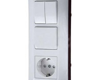 фото ПРИМА Блок 1кл + 2кл + розетка с/з скрытый белая Schneider Electric