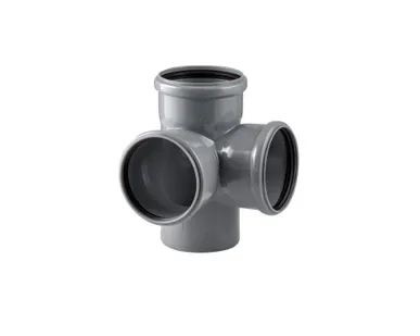 фото Крестовина двухплоскостная 110/110/110 (87.5°) для внутренней канализации РосТурПласт