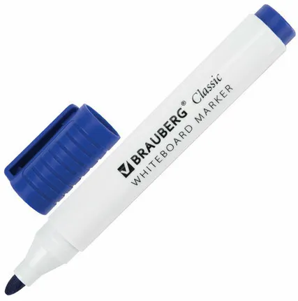 Фото №0 Маркер стираемый для белой доски СИНИЙ, BRAUBERG "CLASSIC", 3 мм,с клипом, 152115