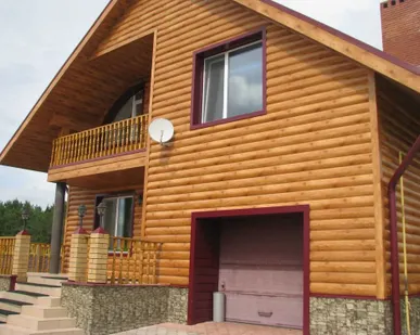 фото Сайдинг металлический "Двойное бревно" PRINTECH