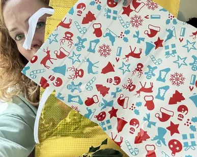 фото Пакет новогодний 42х29 см белый