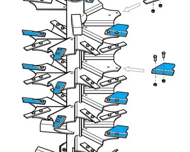 фото  Лезвие отогнутое N272 10.31.21L левое для навозоразбрасывателя Metal-Fach N-272