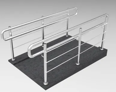 фото Ограждение пандуса с двумя поручнями