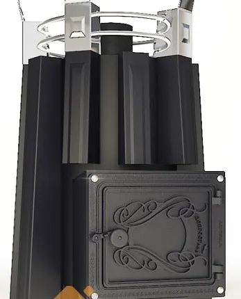 Фото №0 Печь Добросталь Августа (черная, с теплообменником справа)