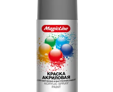 фото Краска аэрозольная серебряно-серая (265г) MagicLine