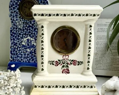 фото Часы настольные 19 см фарфор Германия реставрация