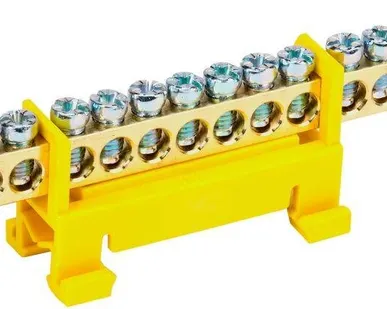 фото Шина PEN "земля-ноль" 8х12мм 20/2 (20групп/крепеж по краям) ИЭК YNN21-20-100