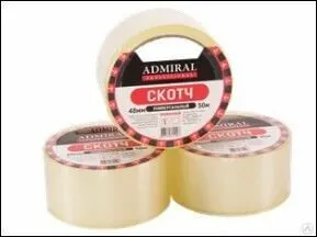 фото Лента клейкая прозрачная Admiral 48 мм, 100 м