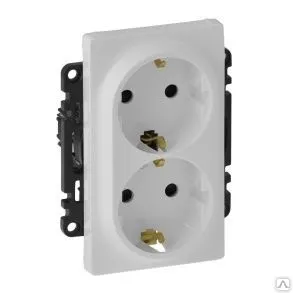 фото Valena LIFE Силовая розетка двойная 2х2К+З 16А 250В с панелью Белая