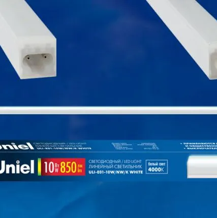 Фото №0 Светильник линейный ULI-E01-7W/NW/K WHITE Светильник линейный светодиодный (аналог T5), c выключателем. Белый свет (4000K). 600Лм. Корпус белый. ТМ UNIEL.