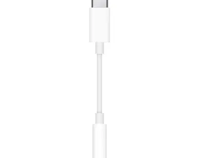 фото Адаптер-переходник Apple (Type-C to 3.5mm mini Jack) 7 см, белый