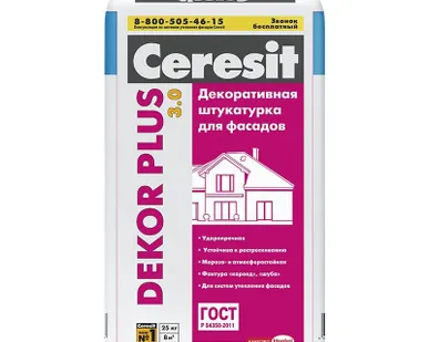 фото Декоративная штукатурка для фасадов Dekor Plus, 25кг Ceresit