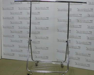 фото Вешало П-образное с полкой L=820-1440мм, H=1040-1480мм, хром