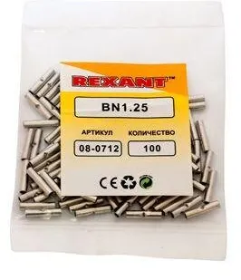 фото Гильза соединительная (СГ L-15мм) 0.5-1.5кв.мм (BN1.25) REXANT 08-0712