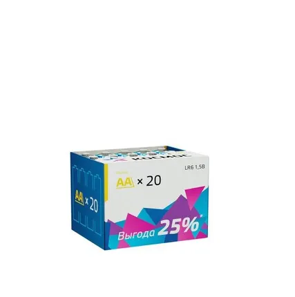 Фото №0 Элемент питания алкалиновый LR LR6 (уп.20шт) Космос KOCLR620BOX