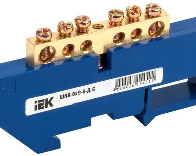 фото Шина нулевая ШНИ-6х9-6-Д-С на DIN-изол. ШНИ ИЭК YNN10-69-6D-K07