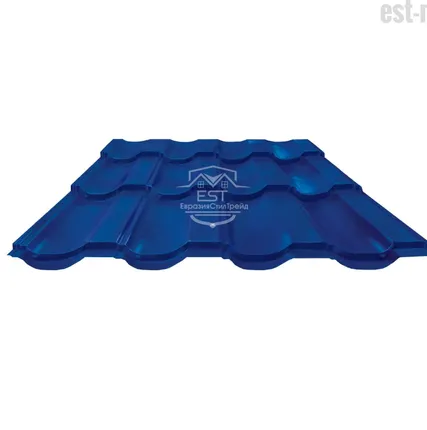 Фото №0 Металлочерепица Панорама Pe 0.5 | RAL 5005 Сигнально синий