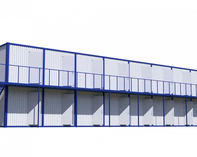 фото Модульное здание для проживания сотрудников с тамбуром в 2 этажа Модель: ВМ-М05 6.0 х 20.0 х 5.2